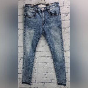 Kollar Men's Jeans Slim Skinny Acid Blue Size 30 Actual 31x33